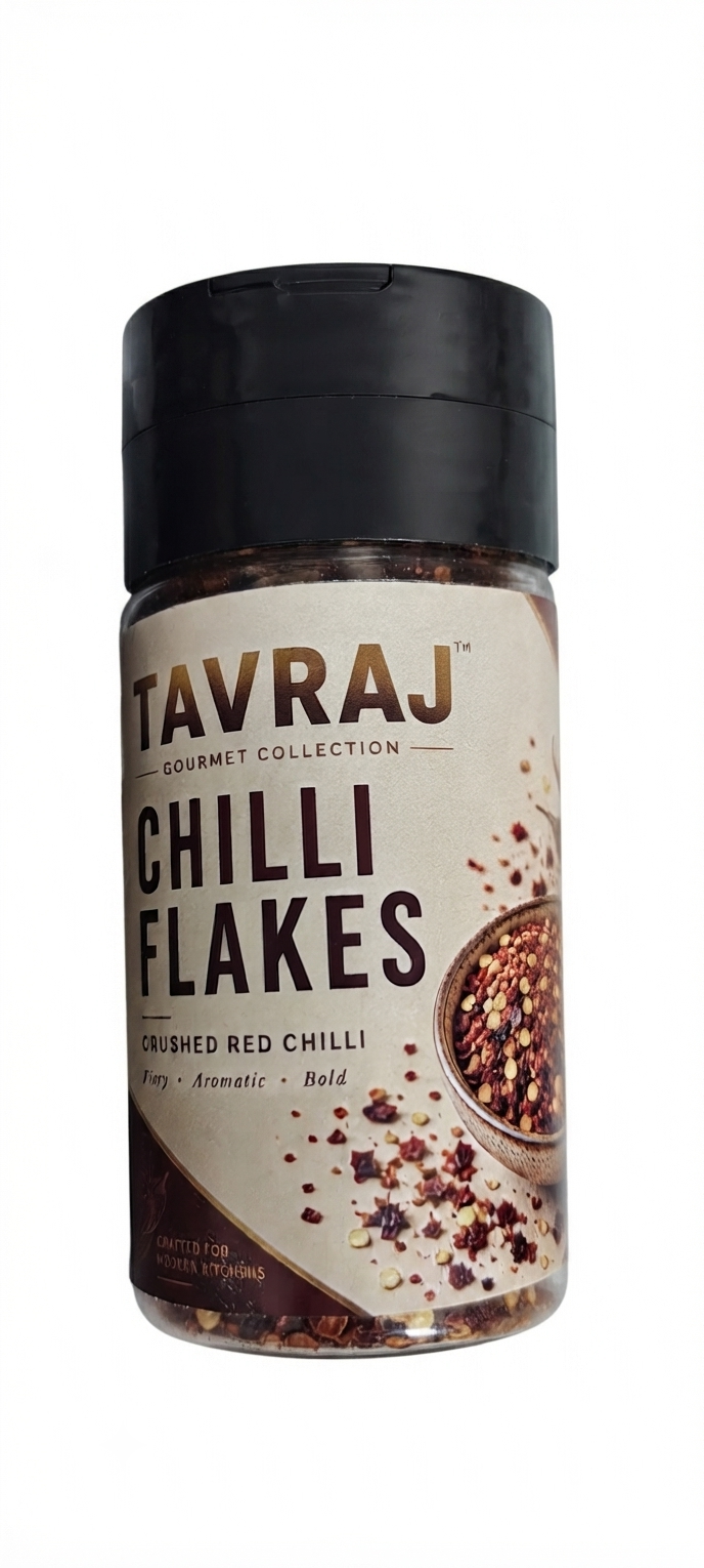 tavraj chilli flakes | premium crushed red chilli | 80g | bold & fiery | pizza, pasta & everyday cooking tavraj chilli flakes | premium crushed red chilli | 80g | bold & fiery | pizza, pasta & everyday cooking