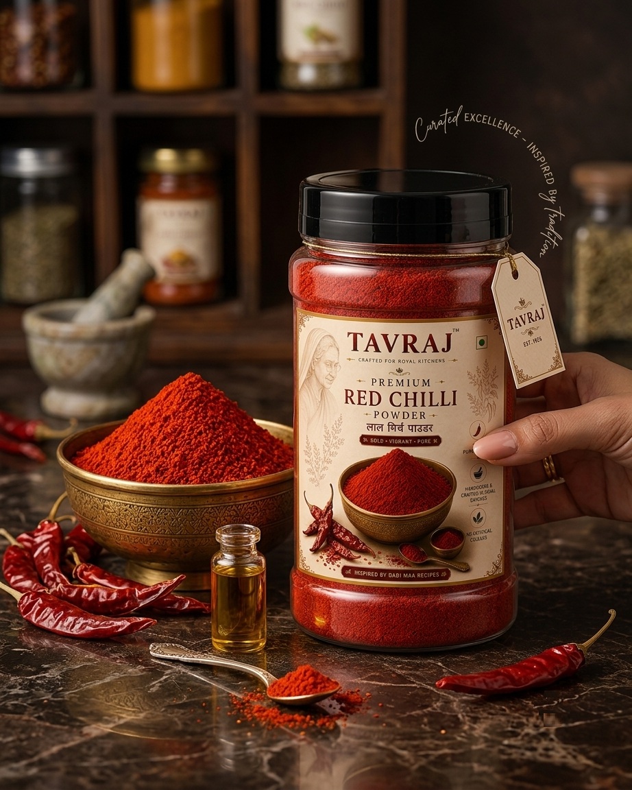 tavraj premium red chilli powder | 100% natural | pure spice | rich colour & bold flavour tavraj premium red chilli powder | 100% natural | pure spice | rich colour & bold flavour