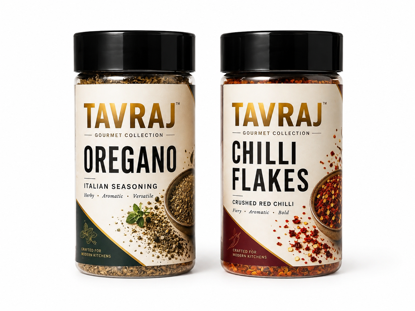 tavraj chilli flakes & oregano seasoning combo | pizza, pasta, garlic bread & snacks | 70g + 80g tavraj chilli flakes & oregano seasoning combo | pizza, pasta, garlic bread & snacks | 70g + 80g