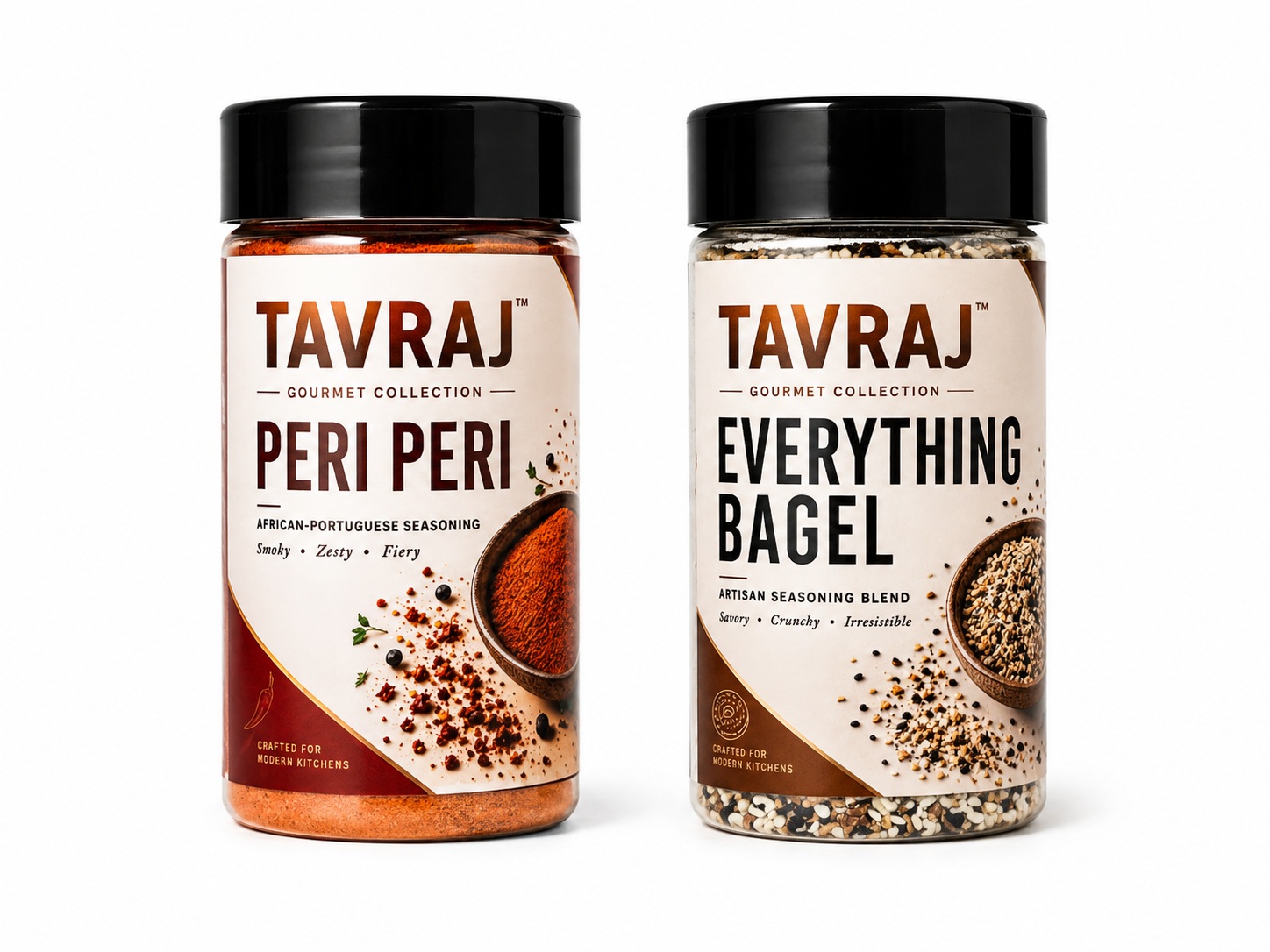 tavraj combo pack for peri peri & everything bagel seasoning | 80g + 100g tavraj combo pack for peri peri & everything bagel seasoning | 80g + 100g