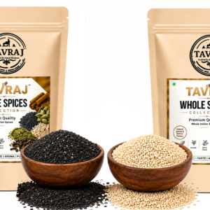 tavraj combo black & white sesame seeds | kala til & safed til | 100g + 100g