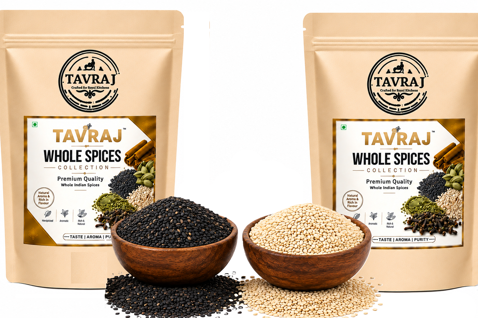 tavraj combo black & white sesame seeds | kala til & safed til | 100g + 100g tavraj combo black & white sesame seeds | kala til & safed til | 100g + 100g